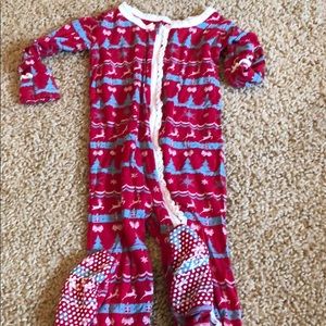 Kickee Christmas Nordic ruffle footie 18-24 months